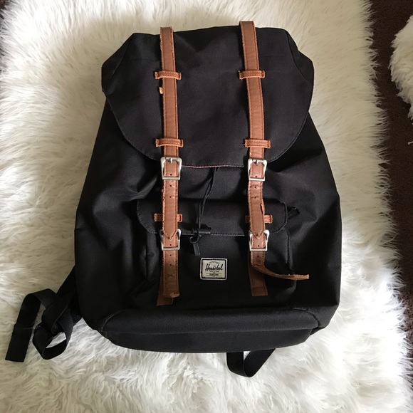 black leather little america backpack Herschel The convenient front zippered pocket and easy Herschel Little America Laptop Backpack,
